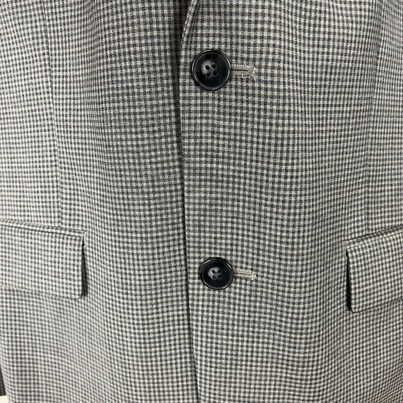 CALVIN KLEIN Blazer Jacket Sports Coat Men 38R Gray Check 100% Wool Professional - Picture 2 of 16